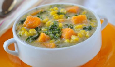 Chunky Corn Chowder With Kale And Sweet Potato