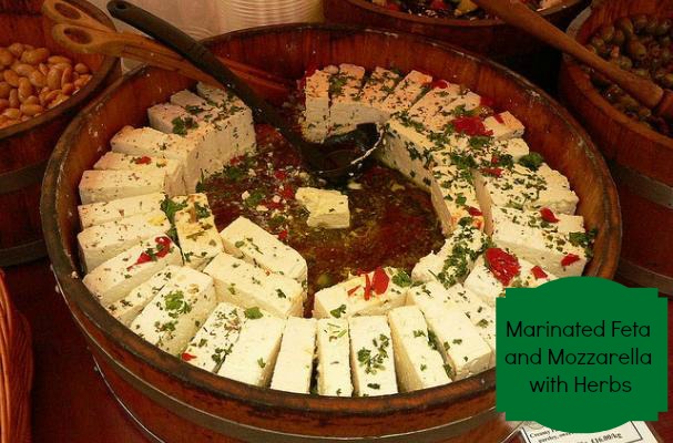 marinated feta and mozzarella