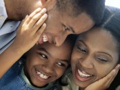 family smiling and happy