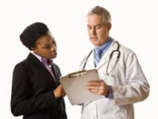 doctor and patient going over files