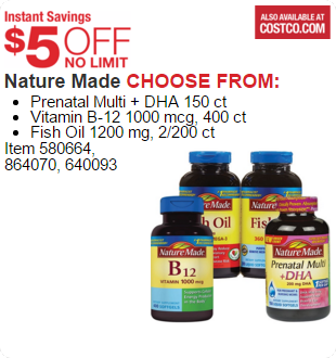 Nature Made CHOOSE FROM:  Prenatal Multi + DHA 150 ct Vitamin B-12 1000 mcg, 400 ct Fish Oil 1200 mg, 2/200 ct