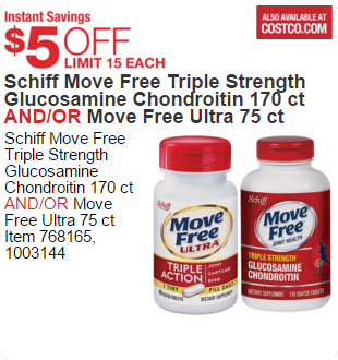 Schiff Move Free Triple Strength Glucosamine Chondroitin 170 ct AND/OR Move Free Ultra 75 ct